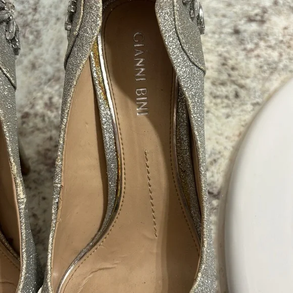 Gianni Bini Silver Embellished Heels - Picture 9 of 16